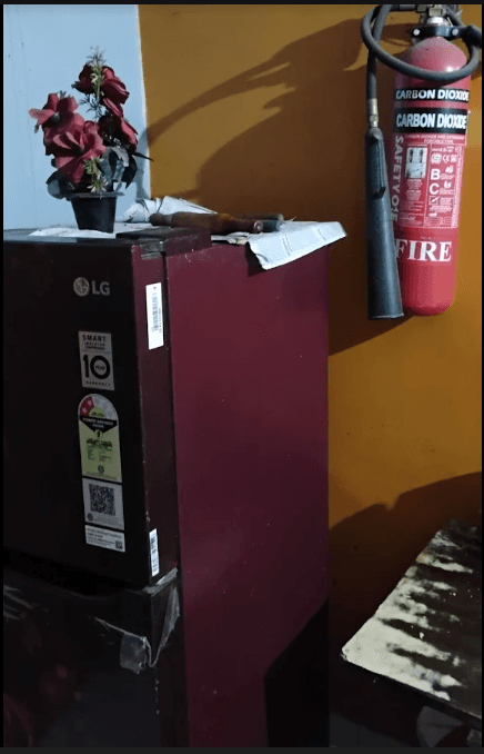 Fire extinguisher on site